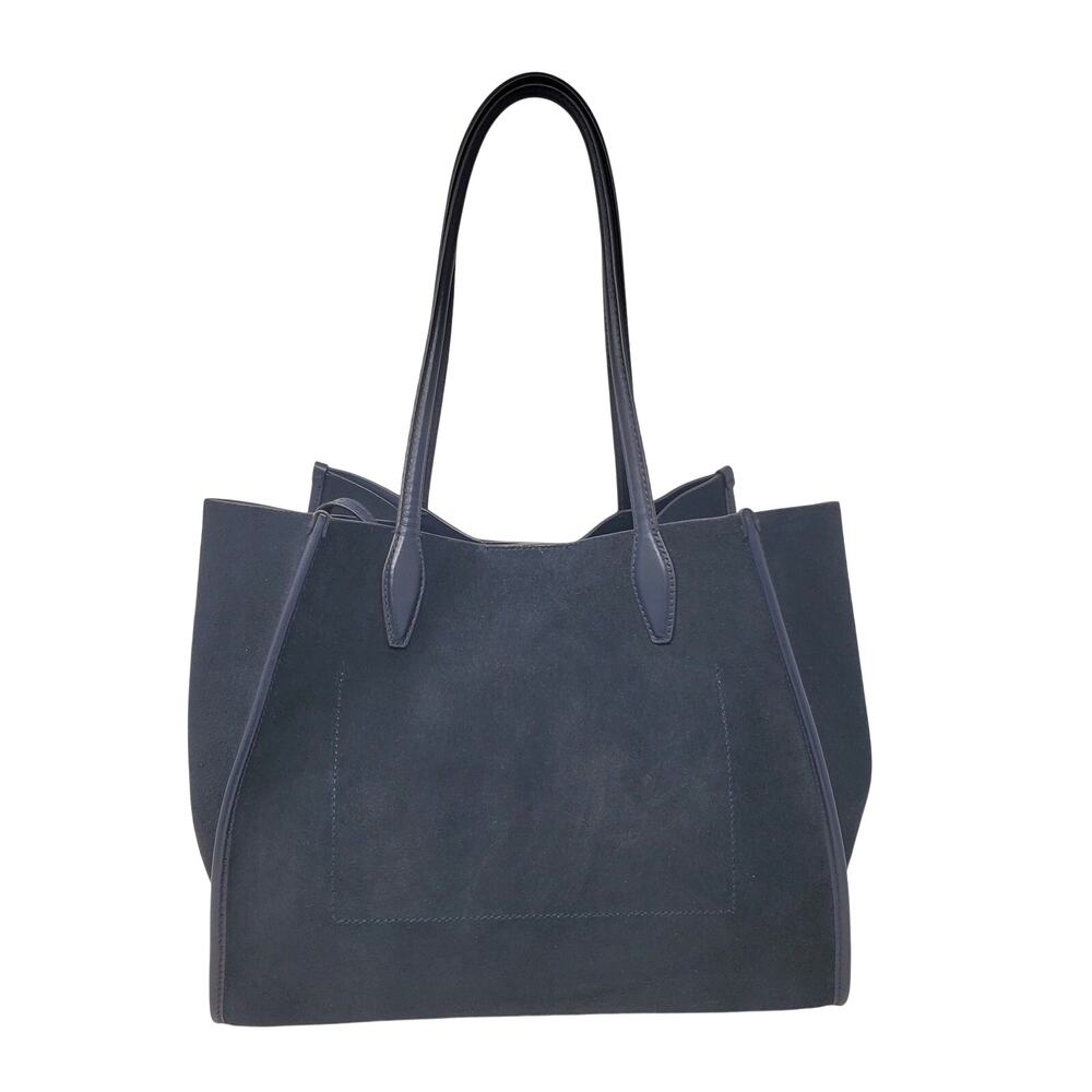 Madewell The Lexington Oversized Tote Bag Juniper Berry Suede Leather NY647